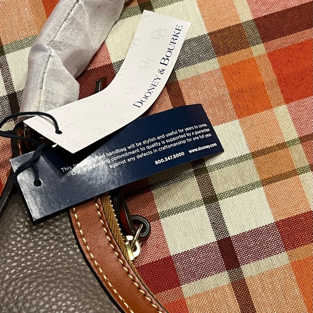 Dooney & Bourke Taupe Leather Hobo Bag - Picture 5 of 13